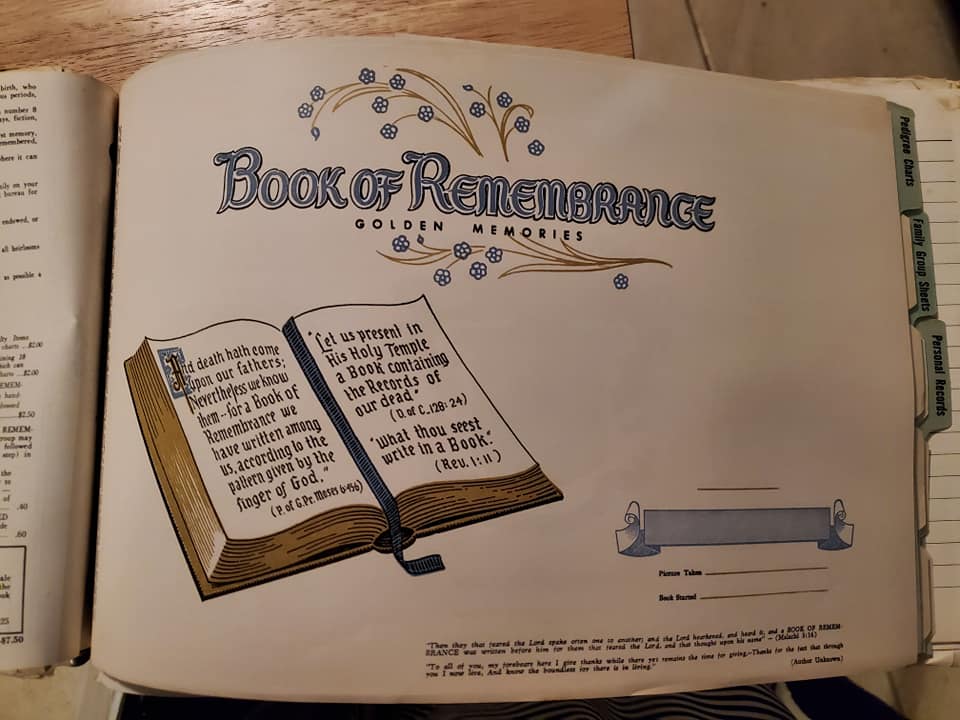 Book of Remembrance Title Page